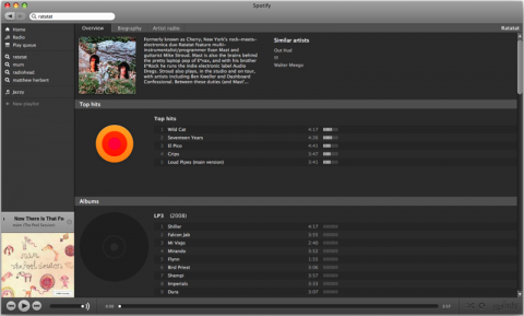 Spotify's interface is clean and familiar