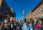 10_25 Newbury Street Shutdown - photo by Leonardo March for Open Media Boston